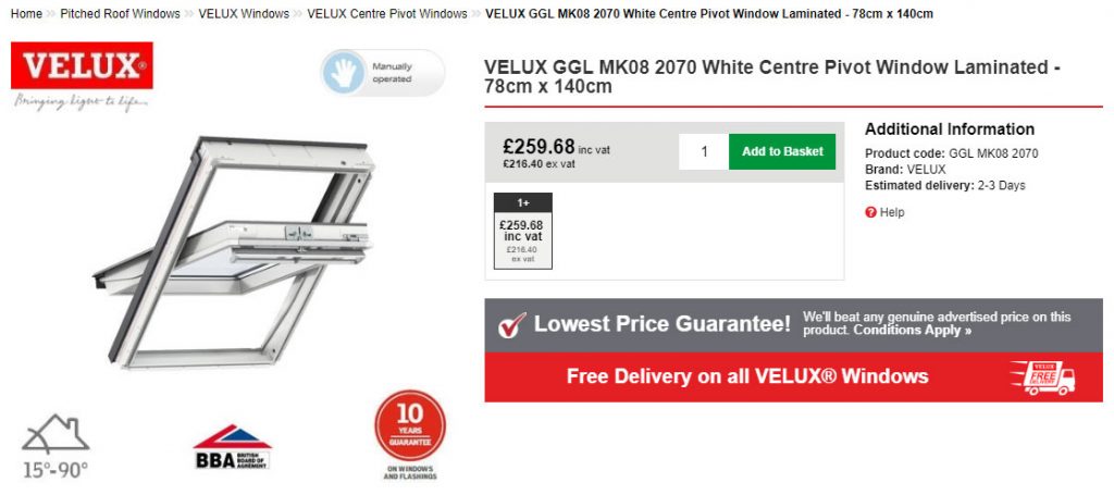 VELUX GGL MK08 2070