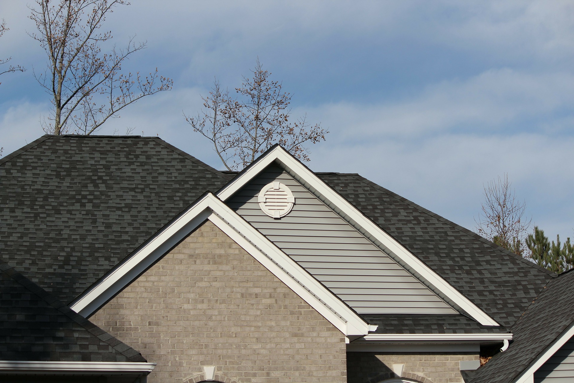 A roofline of a house built using soffit and fascia from Roofing Superstore.