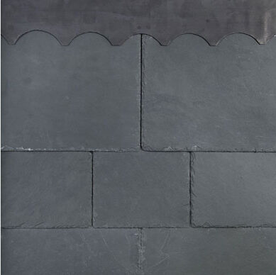 Close-up of natural slate roof tiles