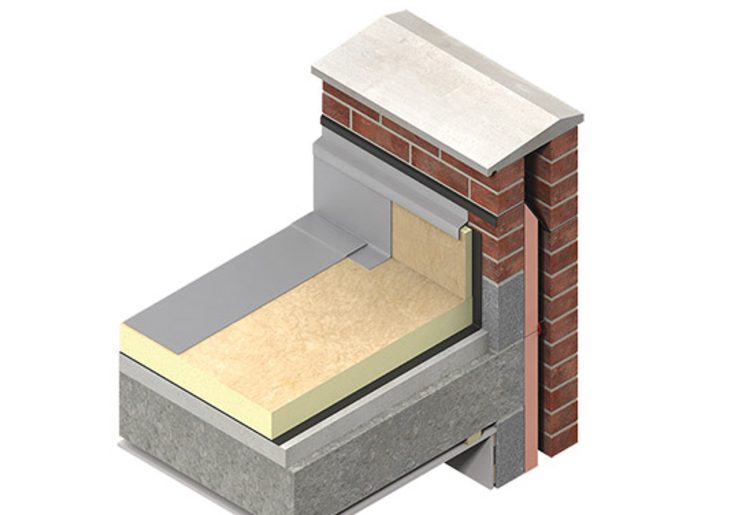 A 3D render of flat roof insulation in a flat roof