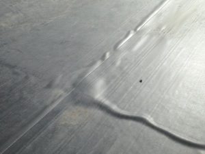 Blistering on roofing membrane