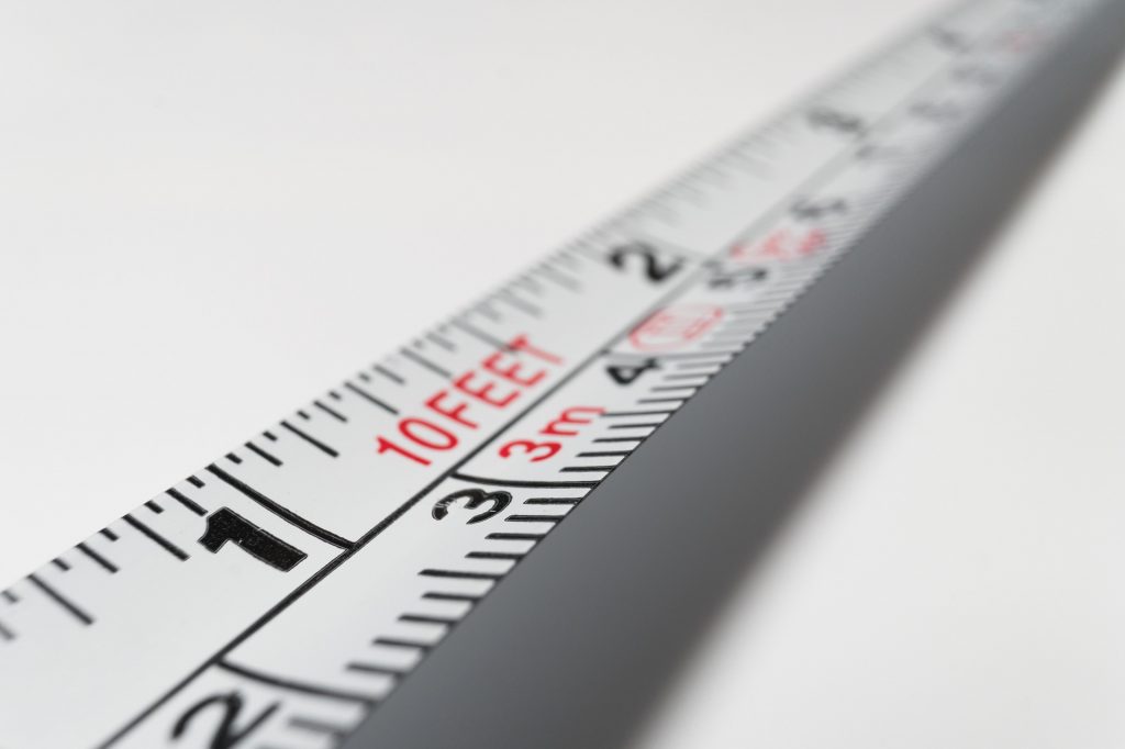 Close-up of a tape measure 