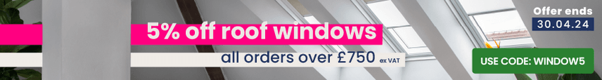 5% off roof windows on orders over £750 ex VAT