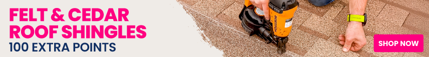 SUPER rewards 100 extra points on felt & cedar roof shingles