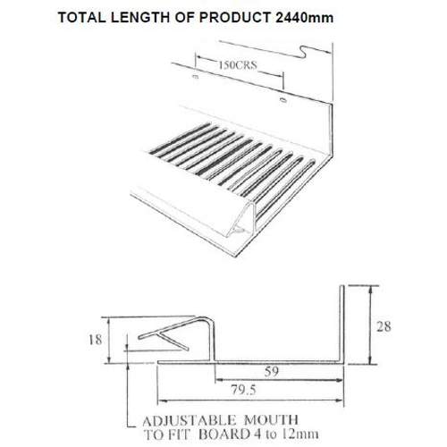Manthorpe Continuous Soffit Vent (25,000mm2) 2.44m Brown Roofing
