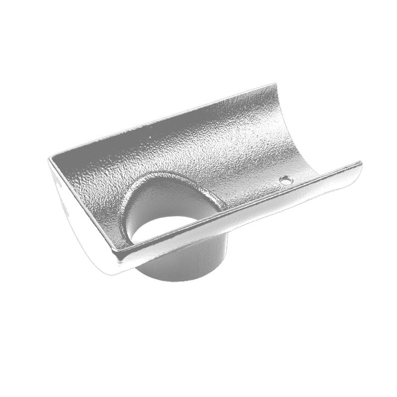 Cast Aluminium Guttering Half Round Spigot 63mm Outlet 100mm Plain