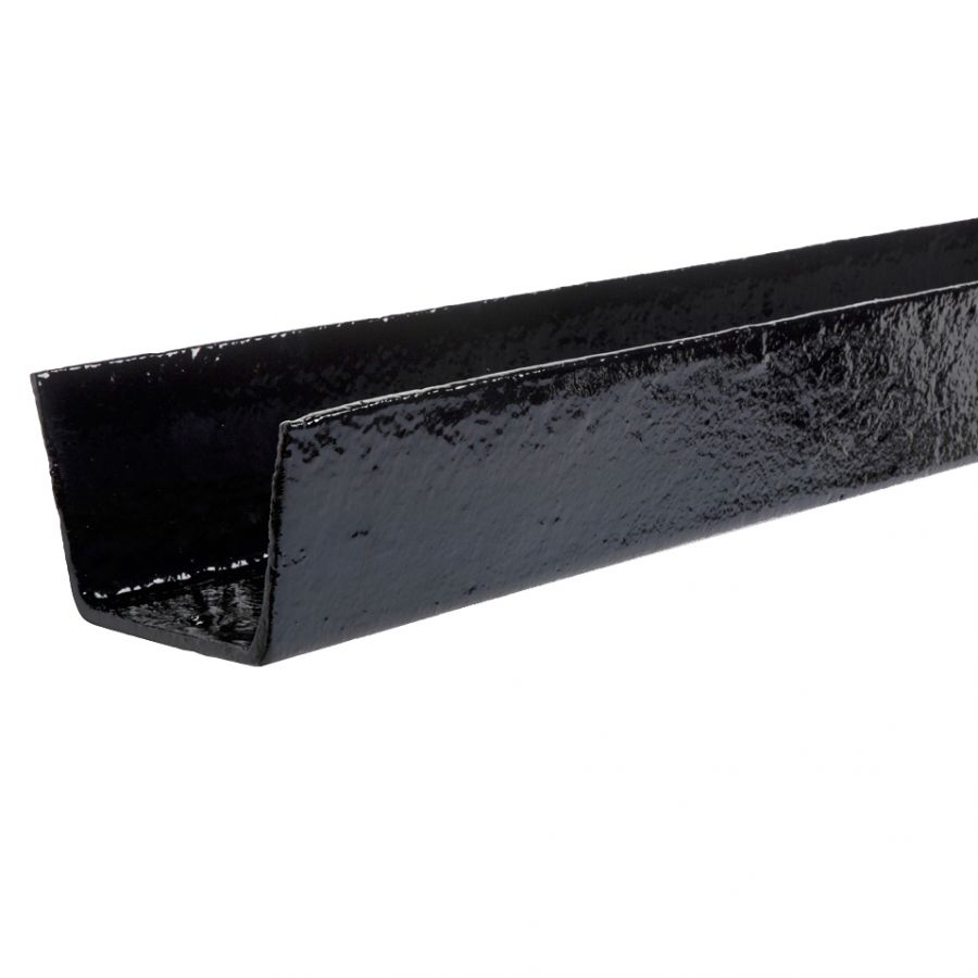 Cast Iron Box Guttering 100mm x 75mm x 1.8m Black Finish Roofing