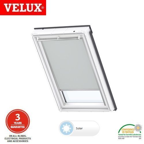 VELUX Solar Powered Blackout Blind DSL MK04 1705 Light Grey Roofing