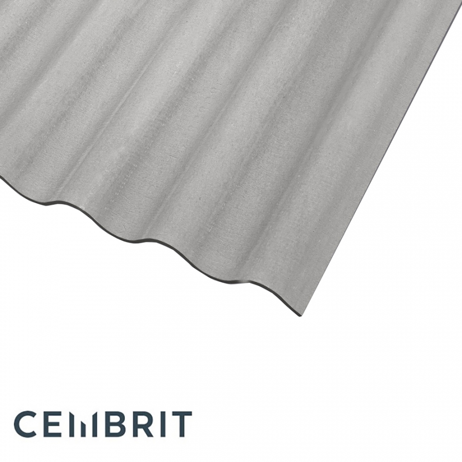 Cembrit B5 Corrugated Fibre Cement Sheet 10ft (3050mm) Natural Grey