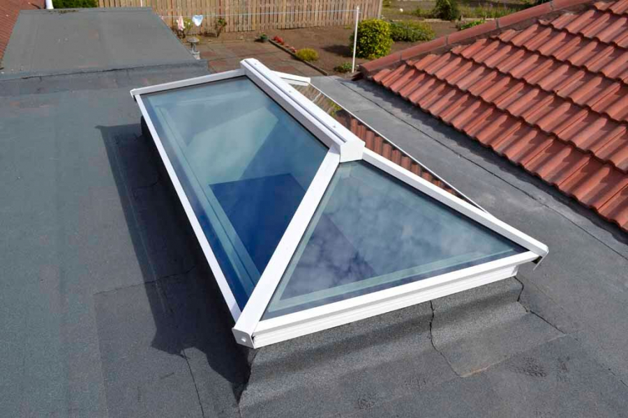 Atlas Active Blue Double Glazed Contemporary Roof Lantern in Grey/White