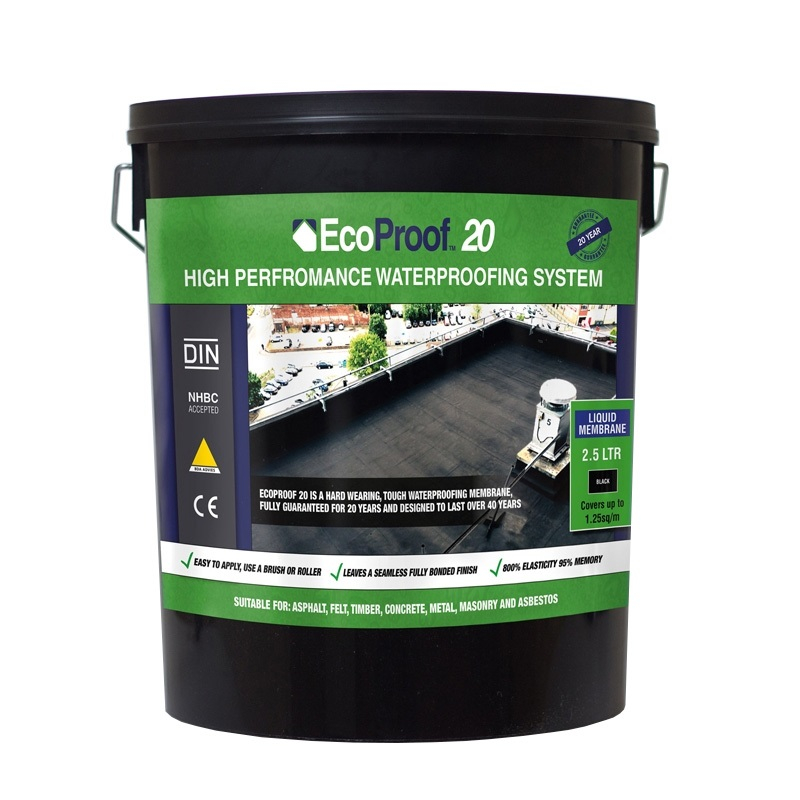 EcoProof 20 Liquid Rubber Waterproof Membrane 5ltrs (Black) Roofing