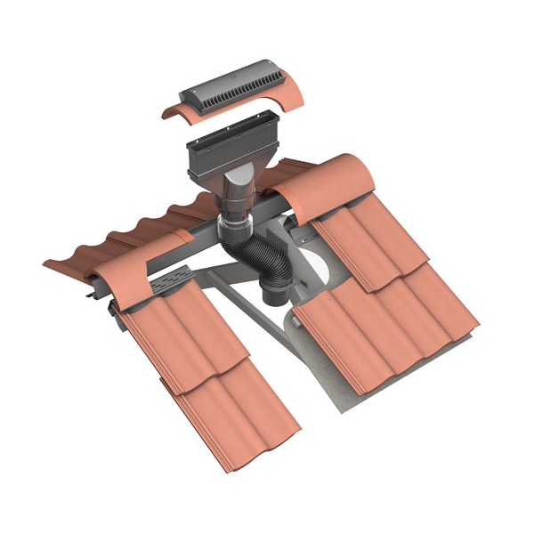 Marley Eternit Half Round Gas Vent Ridge Terminal Smooth Brown