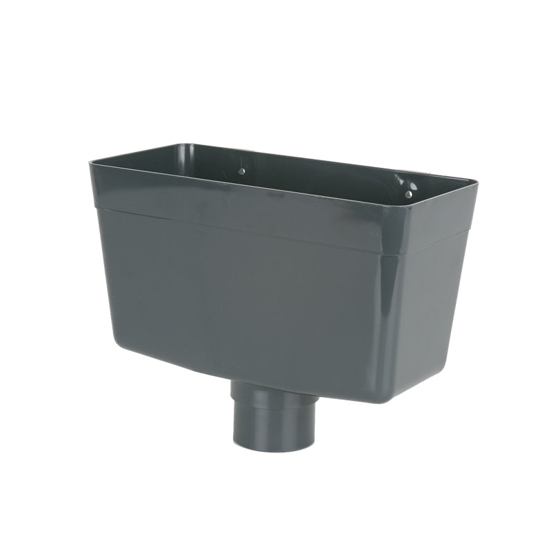 Plastic Guttering Round Downpipe Hopper Head 68mm Anthracite Grey