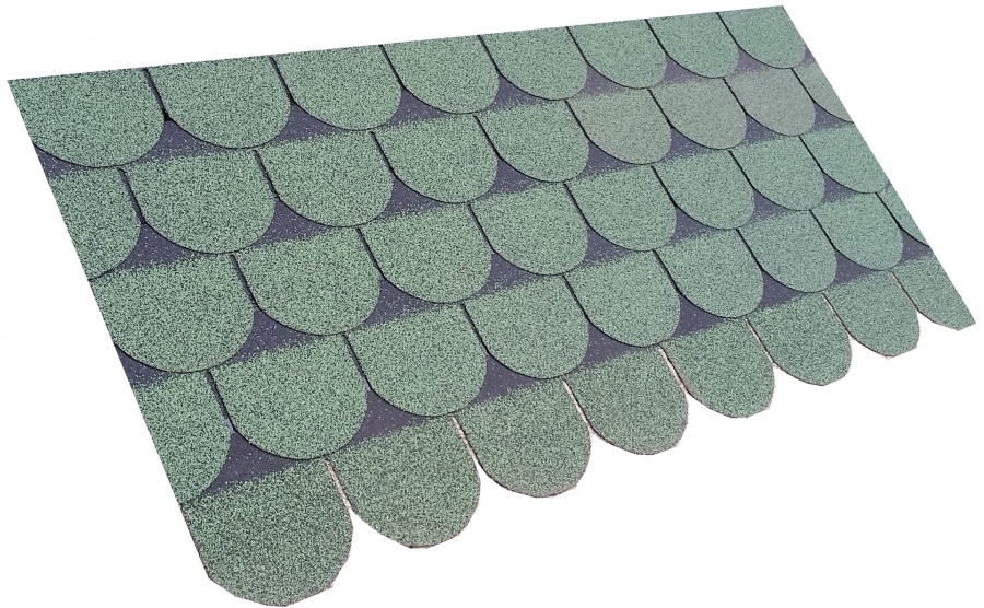 Roofing Superstore Scalloped Roofing Felt Shingles in Green 3m2 Pack