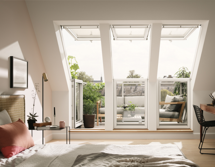 VELUX Twin Roof Terrace L/H for 120mm Tile GEL M08 SE0W2210 158 x 245cm ...