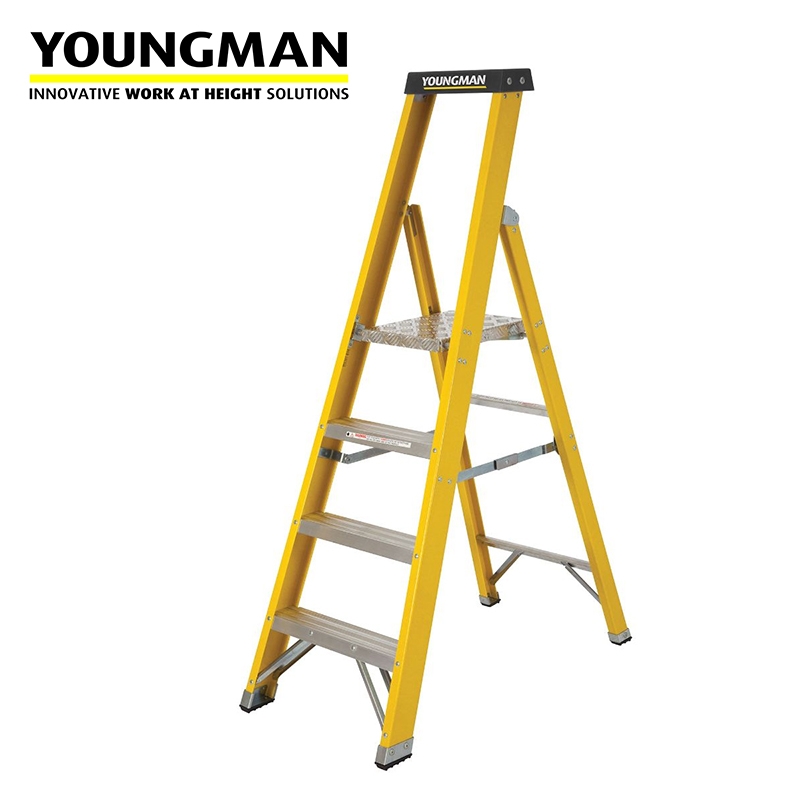 Youngman 4 Tread S400 GRP Trade Platform Step Ladder BS EN 131