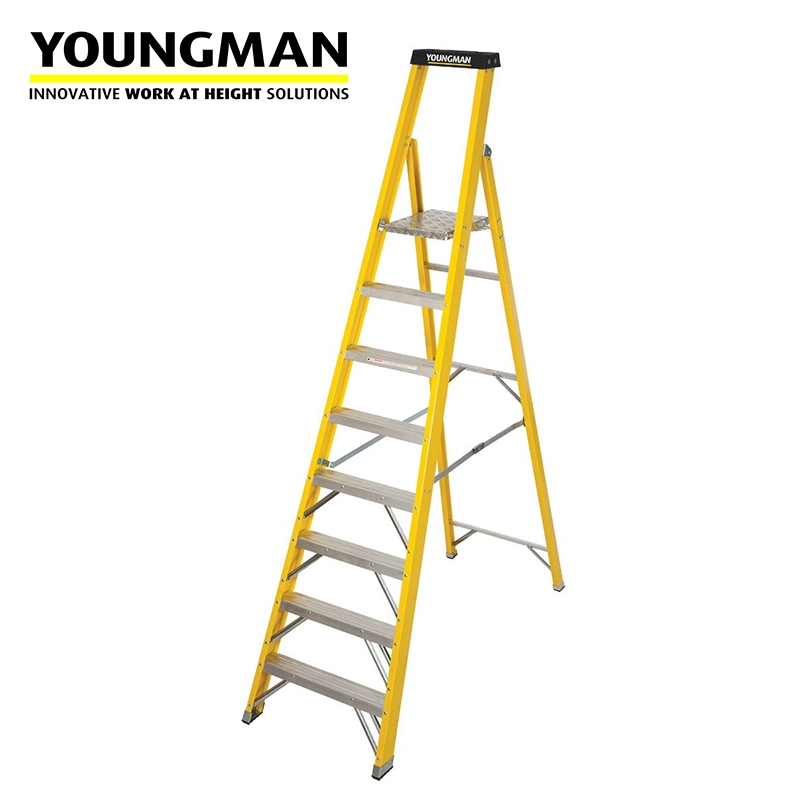 Youngman 8 Tread S400 GRP Trade Platform Step Ladder - BS EN 131 ...