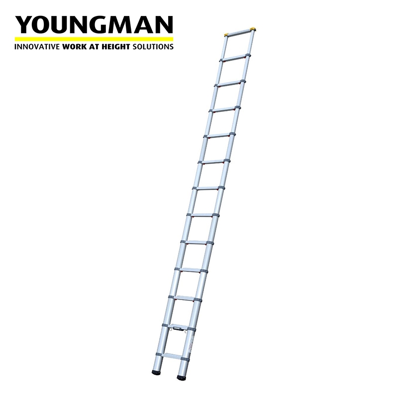 Youngman Telescopic Aluminium Adjustable Ladder - 3.8m Max Height ...