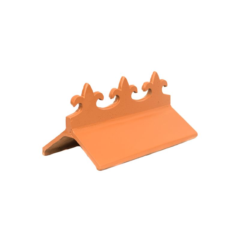GRC 450mm Universal Fleur De Lys Crested Angle Ridge - Terracotta
