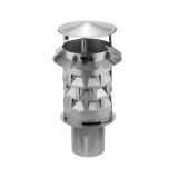 Windkat Metal Chimney Pot / Cowl 125mm (Plug-In) - Stainless Steel