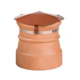 Chimney Capper Metal Chimney Cowl Round Strap Fix - Terracotta Painted