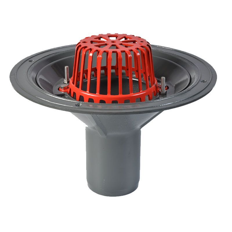 ACO Rainwater Roof Outlet Vertical Spigot with Dome Grate - 100mm