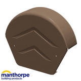 Manthorpe SmartVerge uPVC Half Round Ridge End Cap (Brown) - Pack of 2